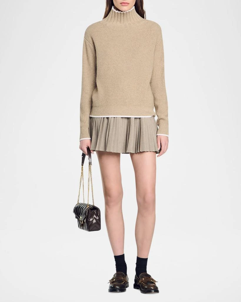 Sandro Julian Turtleneck Wool-Cashmere Sweater 4