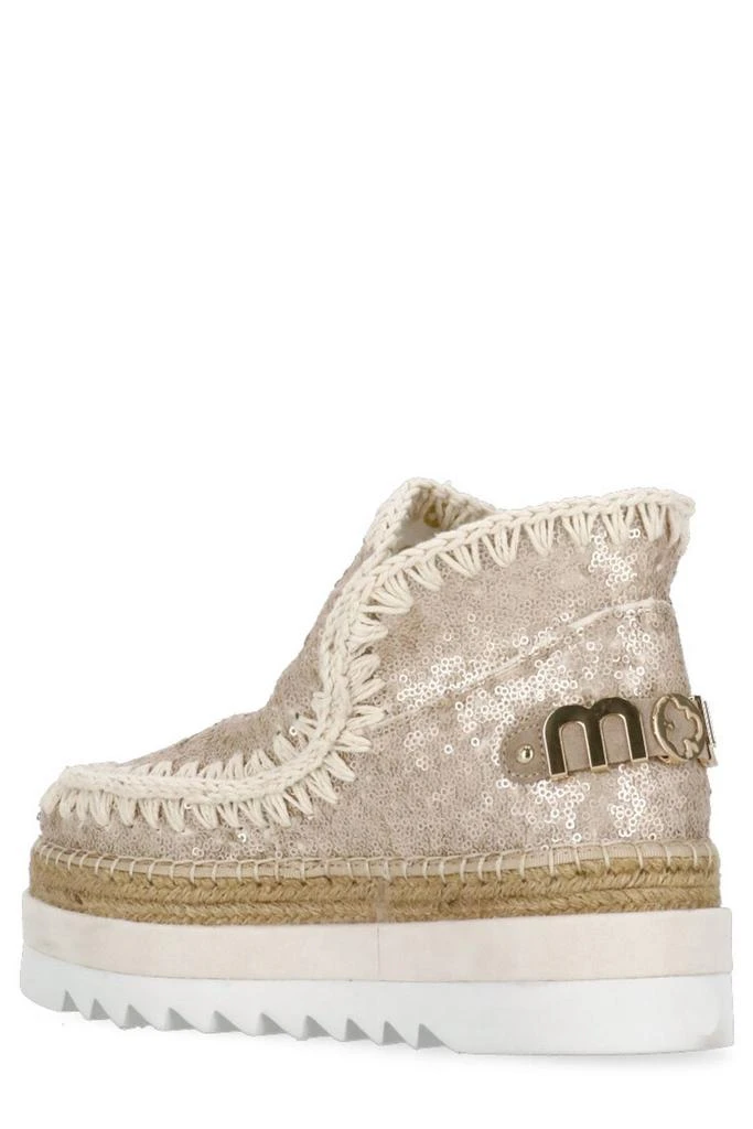 Mou Mou Sequin-Embellished Round Toe Sneakers 3