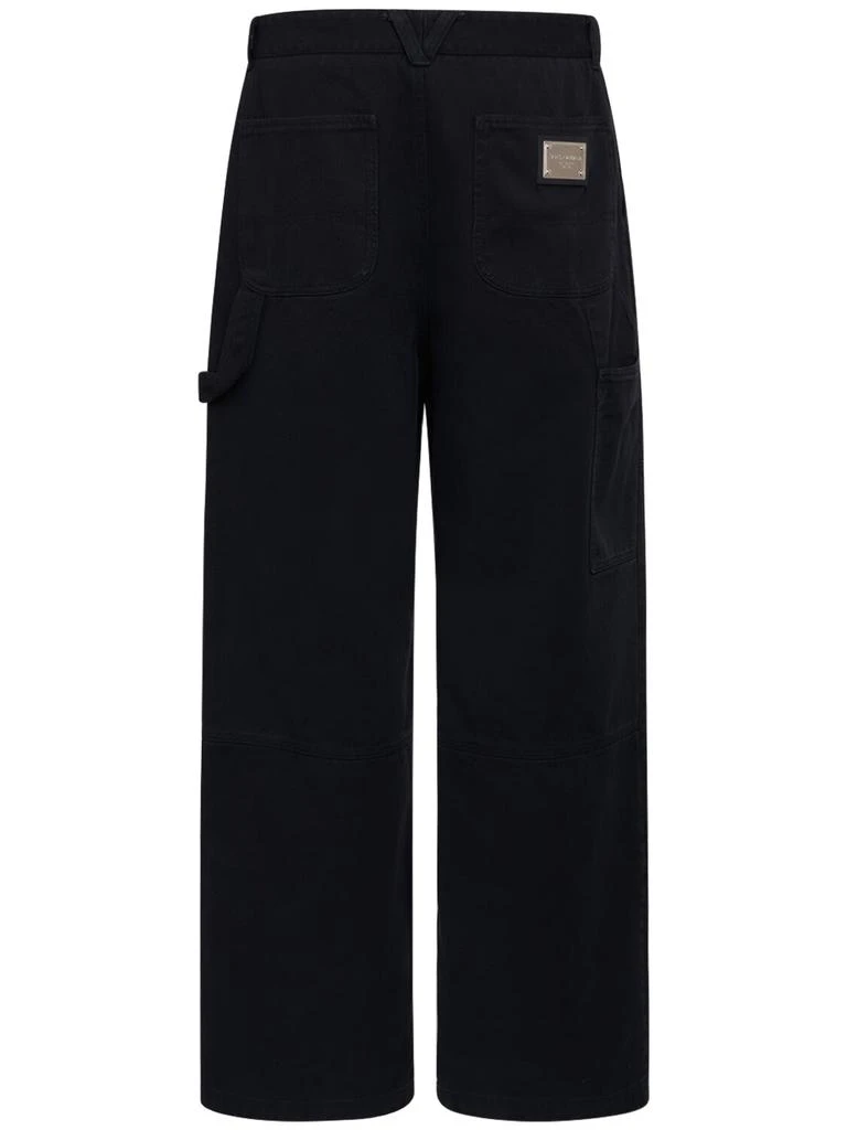 Dolce & Gabbana Wide Cotton Gabardine Worker Pants 4