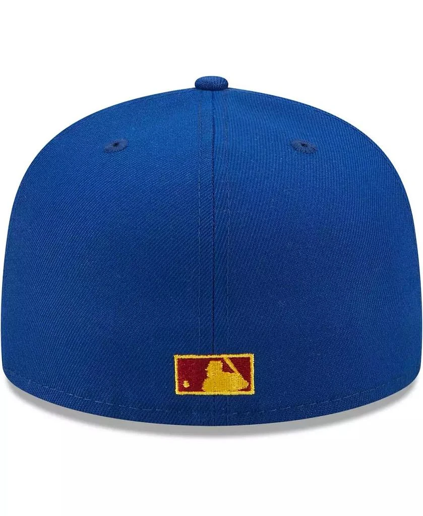 New Era Men's Royal, Red Oakland Athletics Throwback Logo Primary Jewel Gold Undervisor 59FIFTY Fitted Hat 2