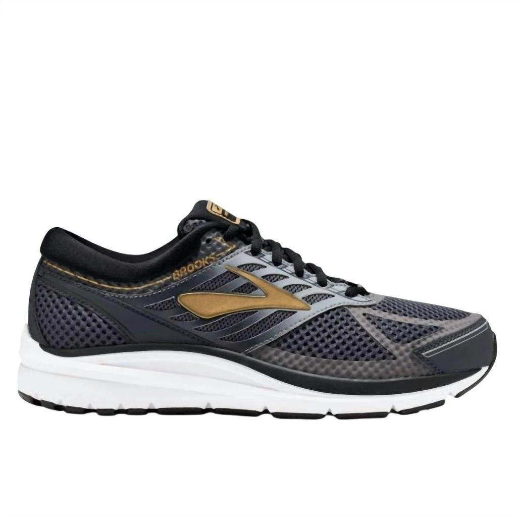 Brooks Men's Addiction 13 Running Shoe In Black/ebony/metallic Gold 2