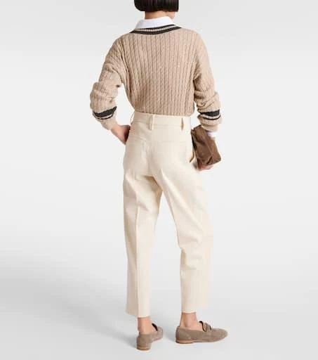 Brunello Cucinelli Gabardine high-rise straight pants 3
