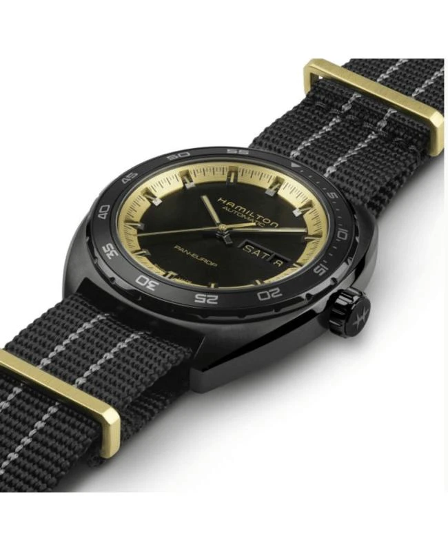Hamilton Hamilton American Classic Pan Europ Auto Black Dial Leather Strap Men's Watch H35425730 6