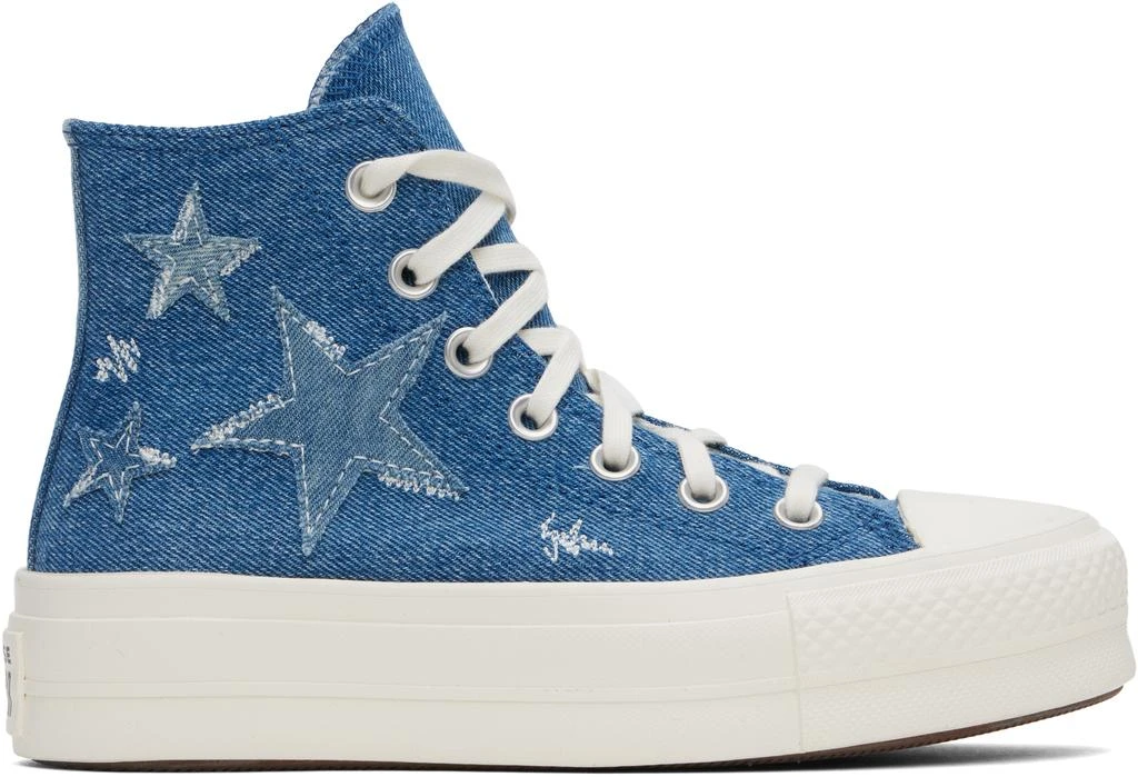 Converse Blue Chuck Taylor All Star Lift Platform Denim High Top Sneakers 1