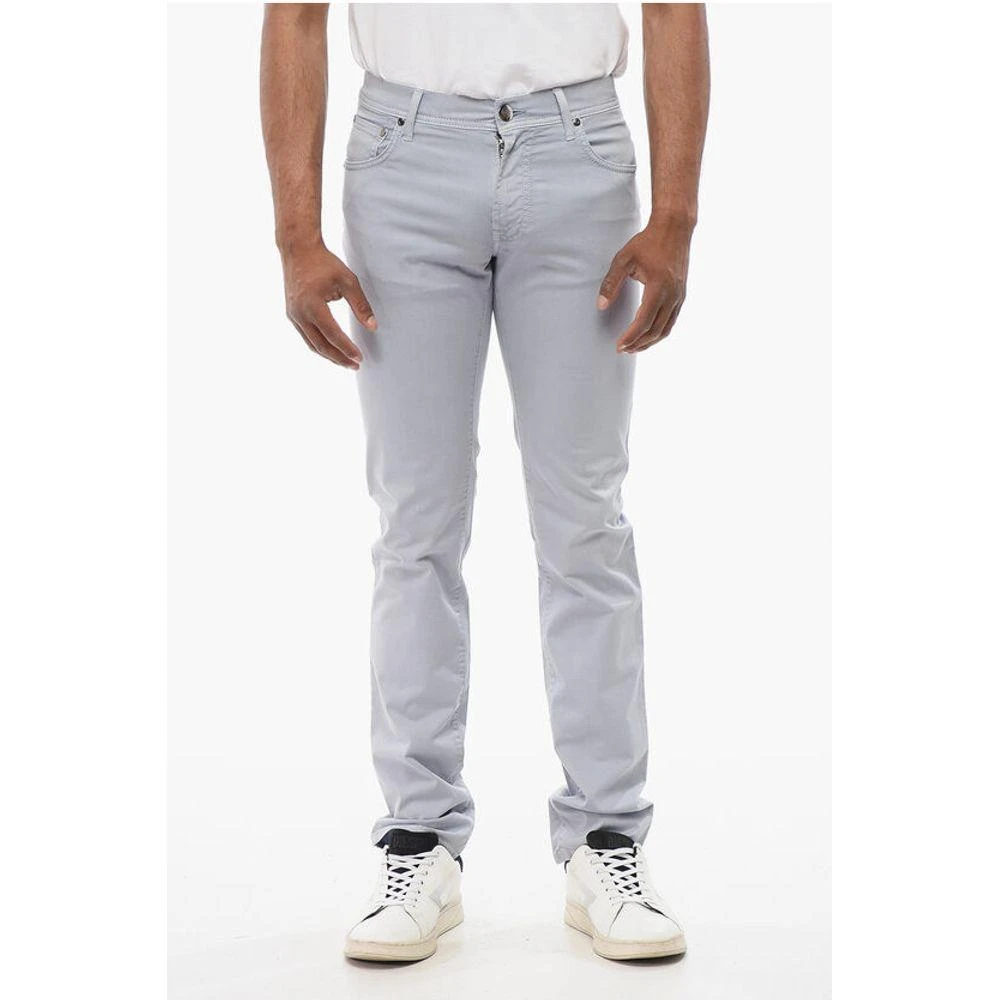 Corneliani ID LUXURY blue Ton-sur-ton Embroide Men's Denims 1