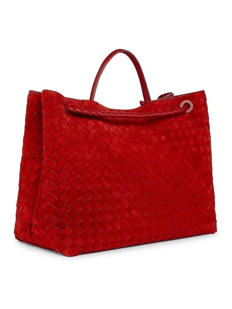Bottega Veneta Large Andiamo Intrecciato Suede Top-Handle Bag 4