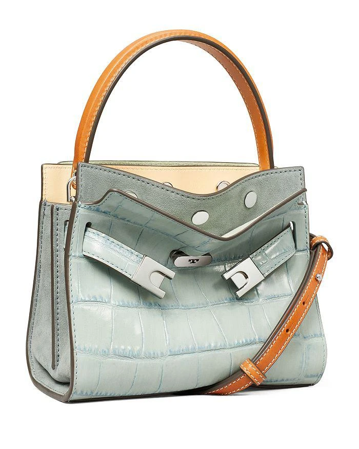 Tory Burch Lee Radziwill Croc Embossed Double Bag 3