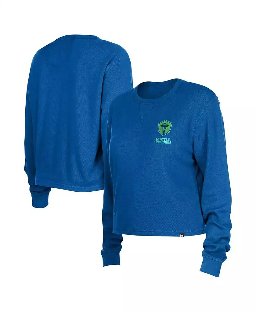 5th 
Ocean Women
s by New Era Blue Seattle Sounders FC Sport Night Long Sleeve Thermal T-Shirt 1