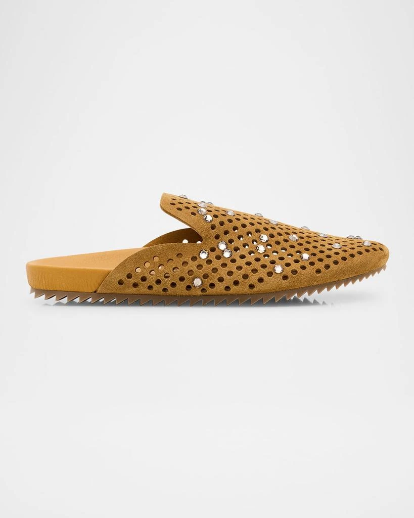 Pedro Garcia Braidy Crystal-Embellished Suede Clogs 1
