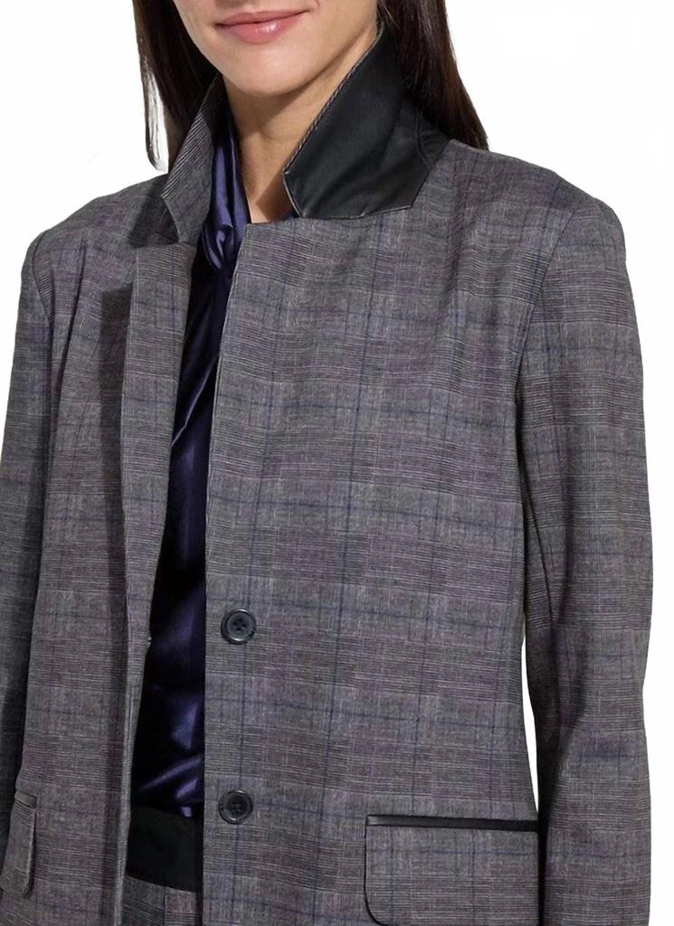 Lyssé Everest Ponte Plaid Blazer In Charcoal 3