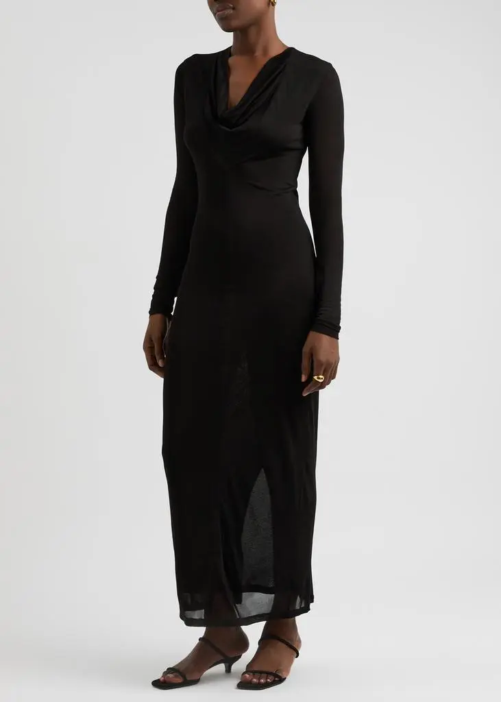 Totême Draped mesh midi dress 2