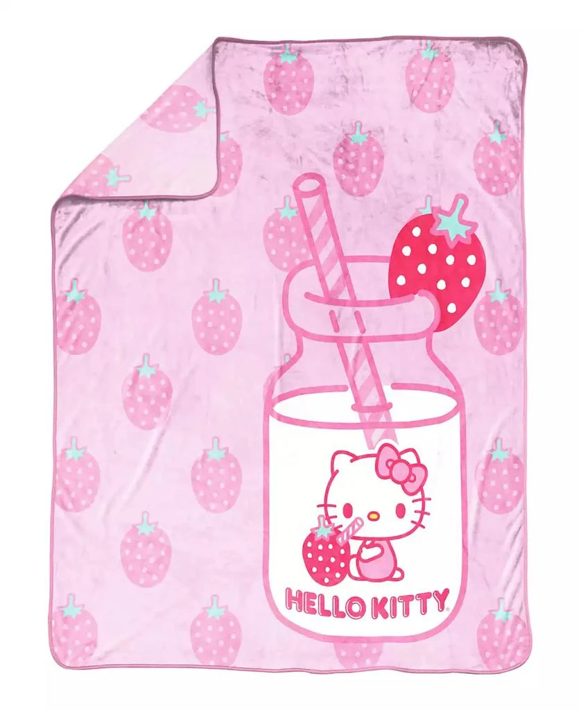 Hello Kitty Strawberry Milk Silk Touch Throw, 60" x 46" 2