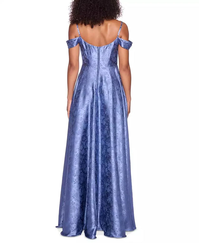 B Darlin Juniors' Sweetheart-Neck Jacquard Dress, Created for Macy's 2