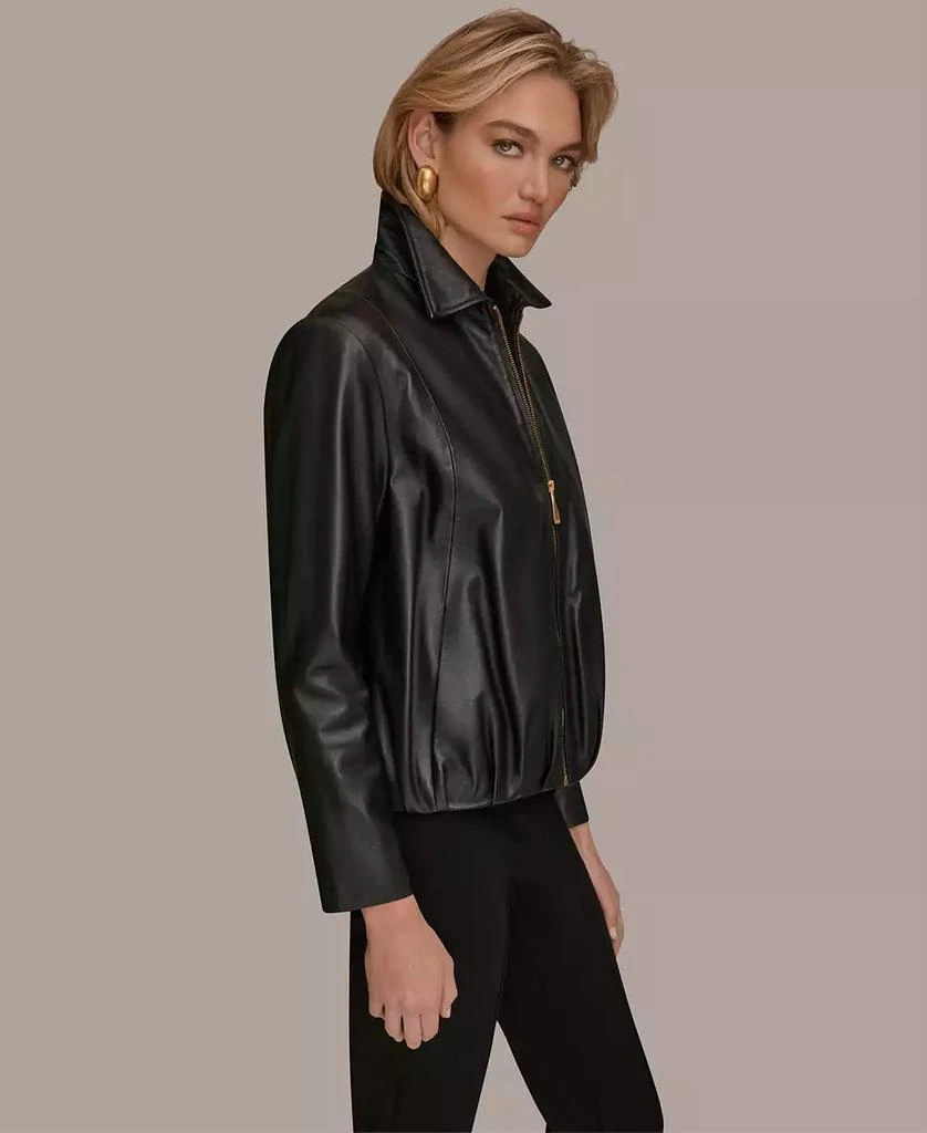 Donna Karan Women
s Leather Bomber Jacket 7