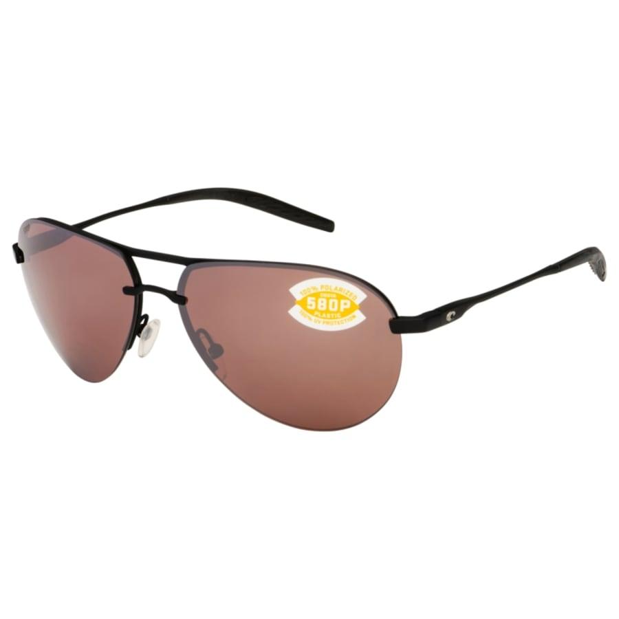 Costa Del Mar Helo Matte Black Aviator Metal Unisex Sunglasses HLO 11 OSCP
