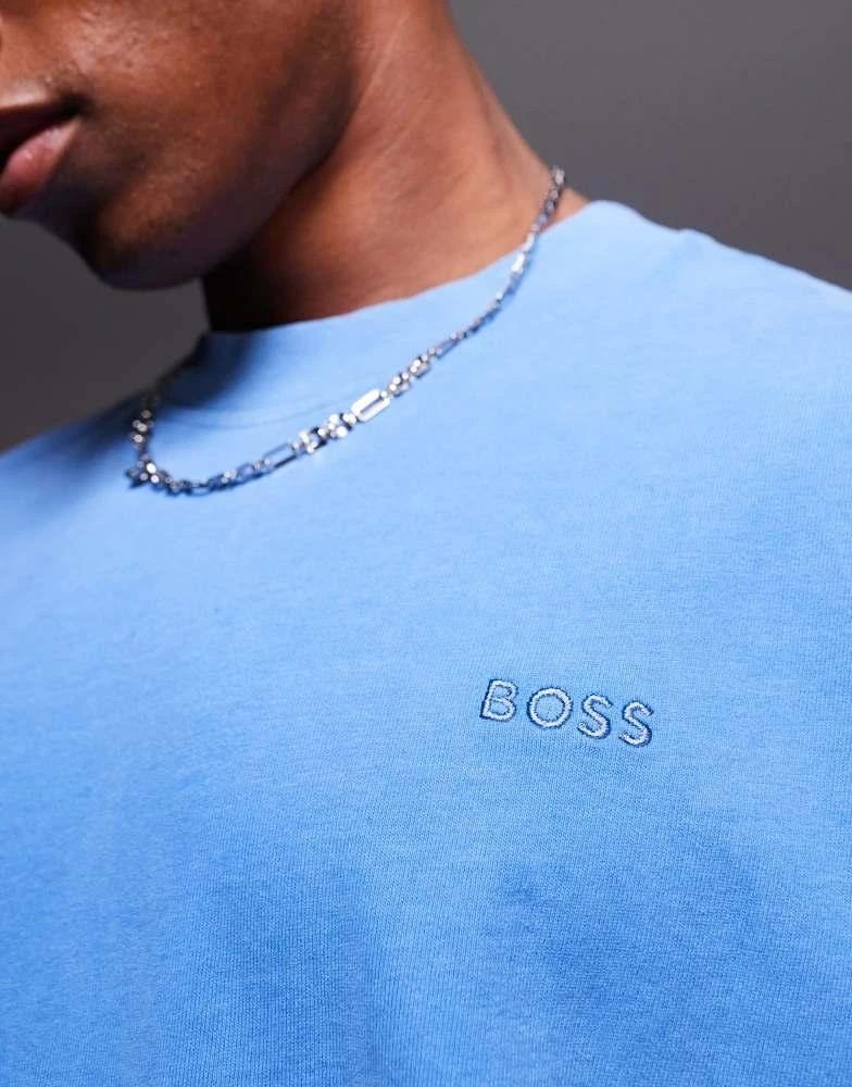 Hugo Boss BOSS Orange relaxed fit t-shirt in garment dyed light blue 4
