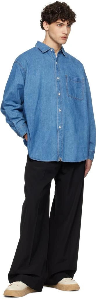 Bape Blue Champion Relaxed Fit Denim Shirt 4