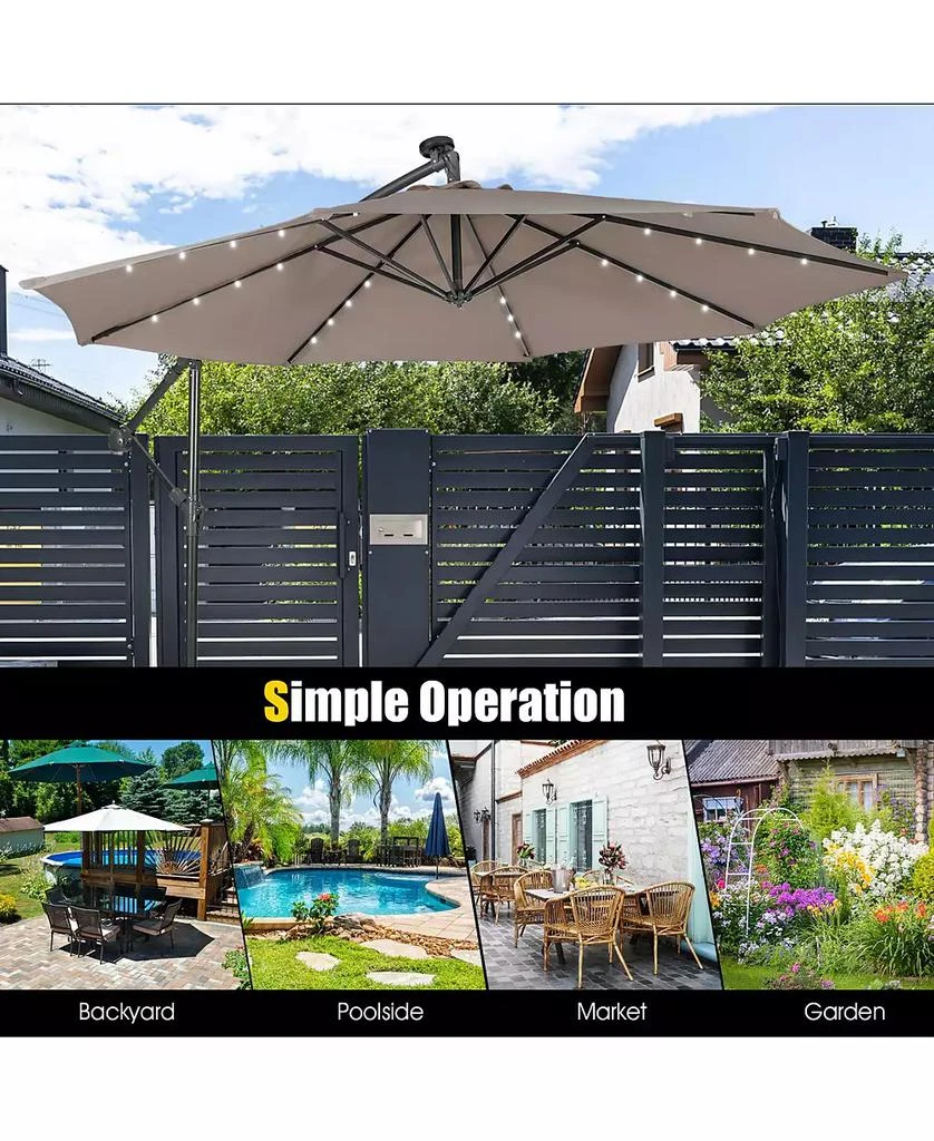 GOUUN 10 Feet Patio Cantilever Umbrella with Tilting System 10