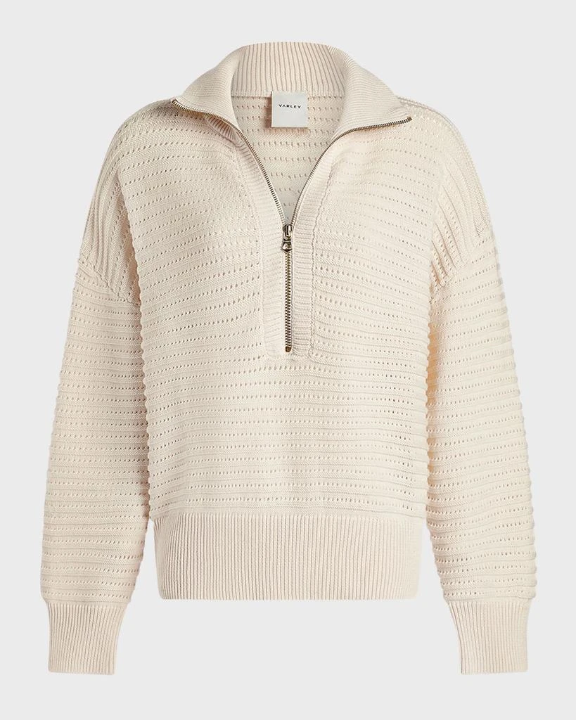 Varley Tara Pointelle Half-Zip Sweater 1