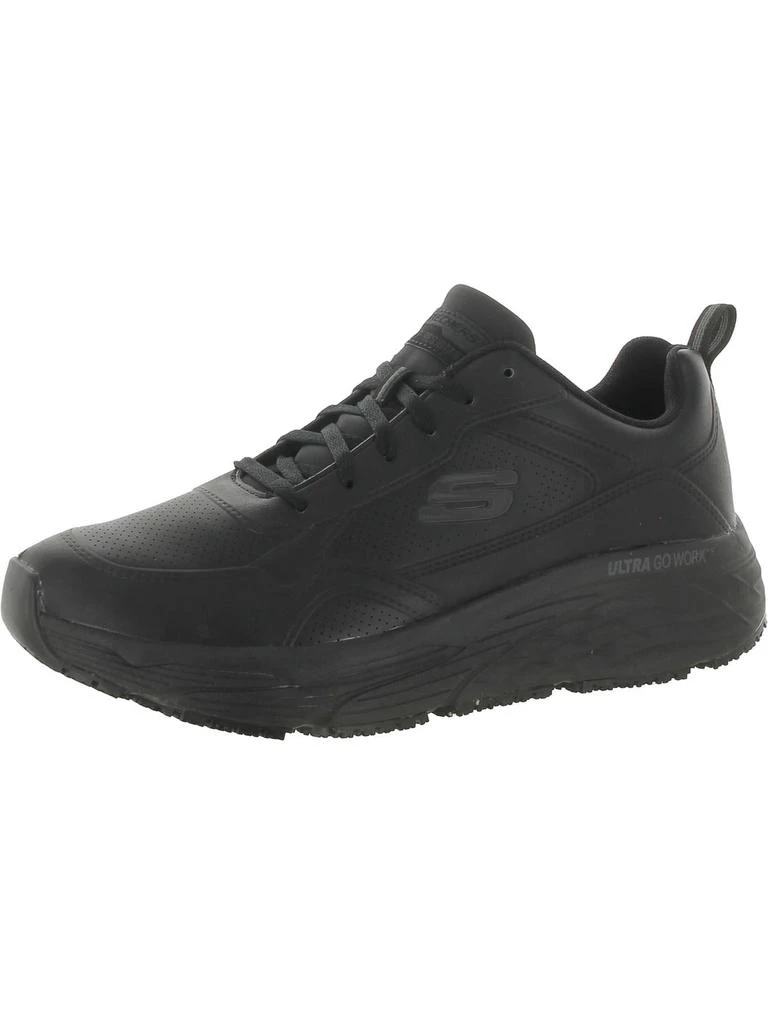 SKECHERS Mens Faux Leather Slip-Resistant Work and Safety Shoes 1