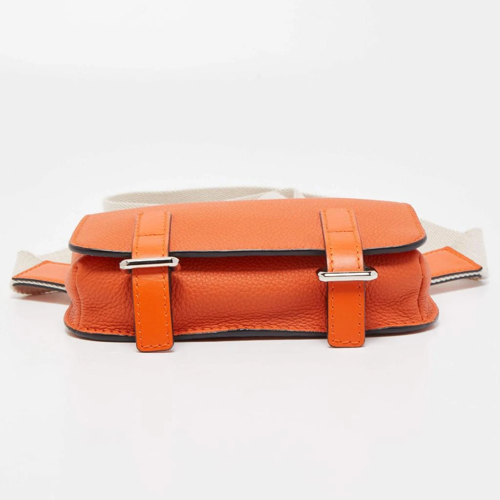 Loewe Loewe Orange/Beige Grained Leather Military Belt Bag   7