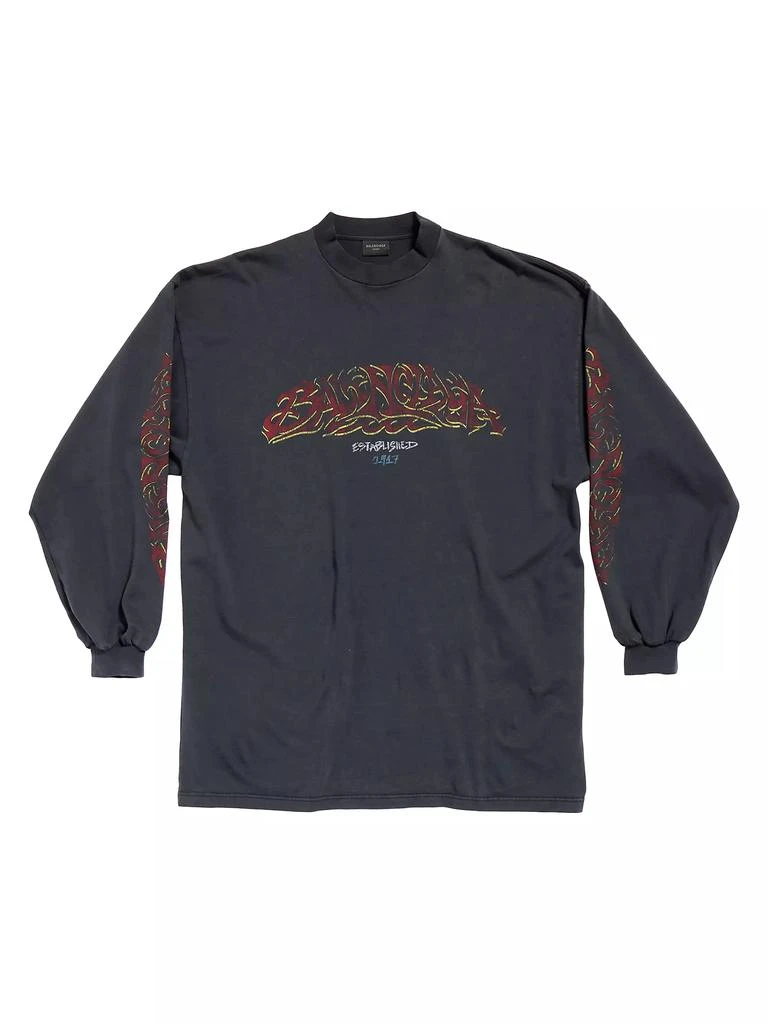 Balenciaga Offshore Long Sleeve Oversized T-Shirt 1