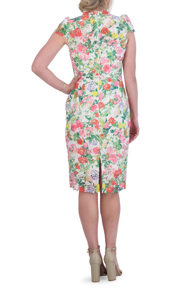 Eliza J Floral Eyelet Sheath Dress