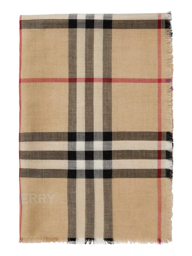 Burberry Reversible Check Wool-Silk Scarf 1