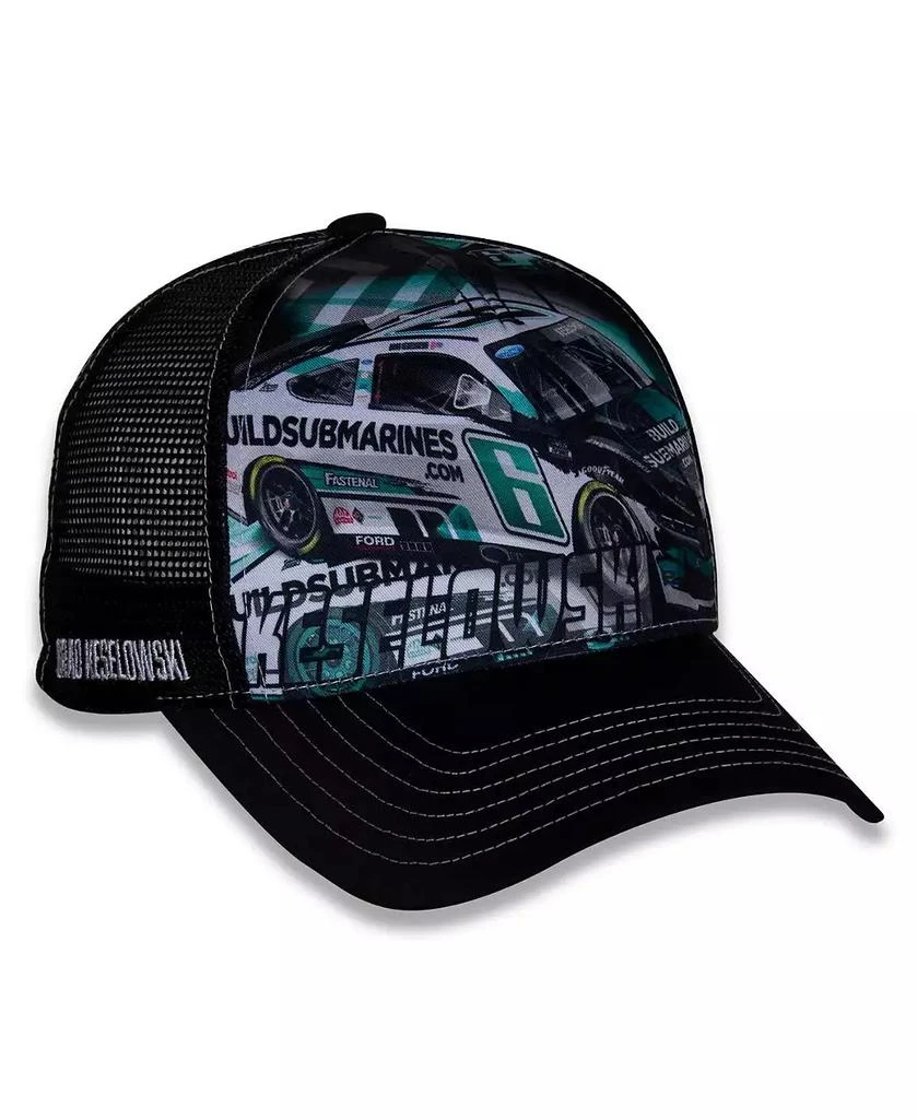 Checkered Flag Sports Men's Black Brad Keselowski Driver Car Trucker Adjustable Hat 1