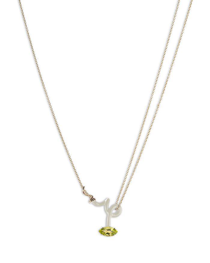 Bea Bongiasca 9K Yellow Gold & Sterling Silver You're So Vine Peridot White Pendant Necklace, 15"-15.75"
