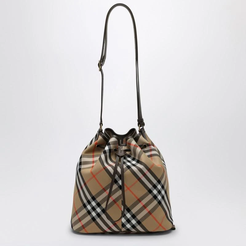 Burberry Medium beige bucket bag with Check pattern 1