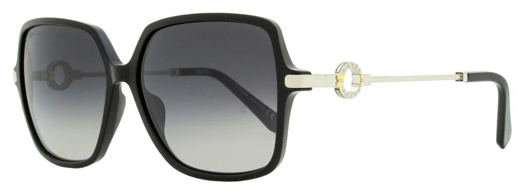 Omega Omega Women's Square Sunglasses OM0033 01C Black/Rhodium  59mm 1