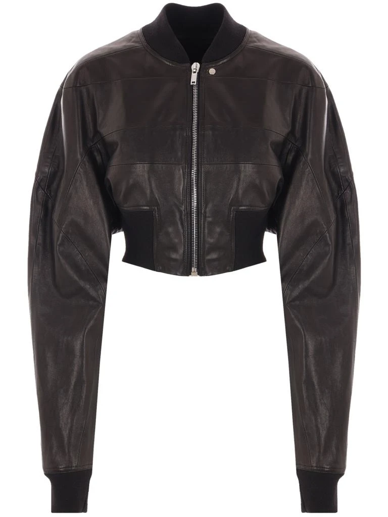 Rick Owens GIRDERED BOMBER CROPPED LEATHER 1