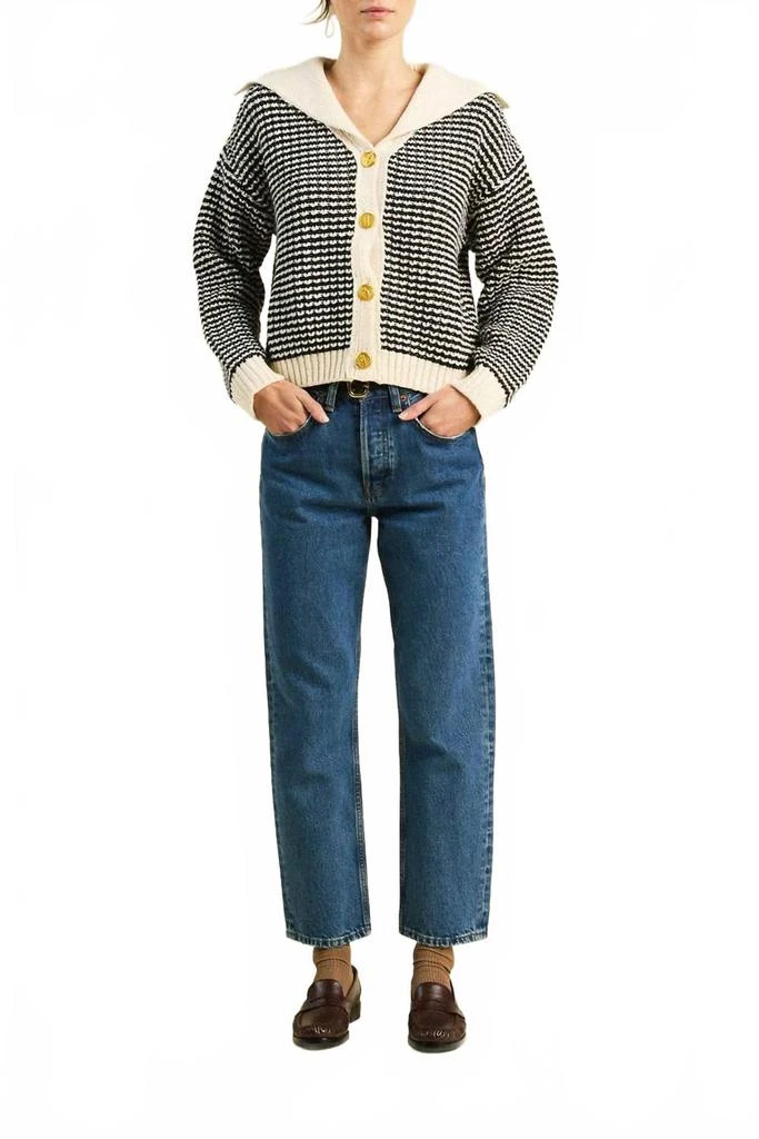 TROVATA Savannah Cardigan In Black 
White