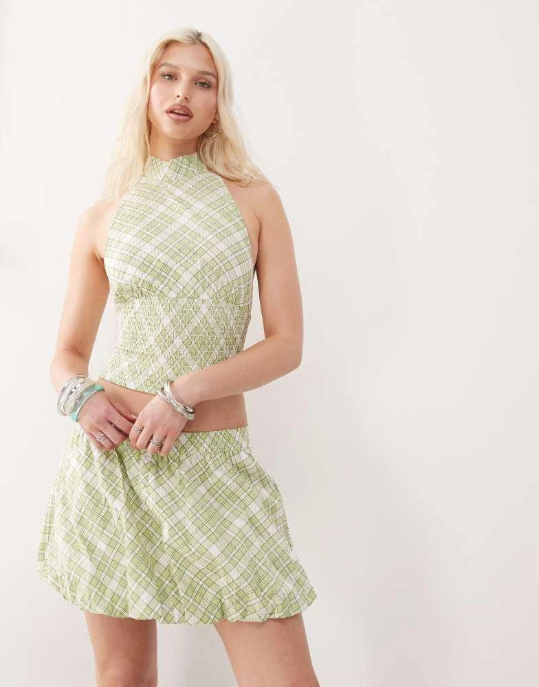 COLLUSION puff ball mini skirt co-ord in green check  On Sale Now with Up  to 76% Off | Discover Exclusive Deals & Savings at BeyondStyle  Authentic  COLLUSION Home|women with Limited-Time