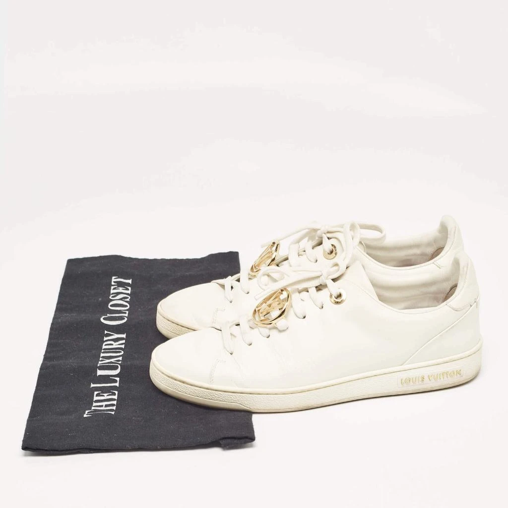 Louis Vuitton Louis Vuitton White Leather V Logo Lace Up Sneakers Size 36 9