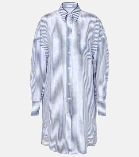 Brunello Cucinelli Monili striped linen and silk organza shirt 1