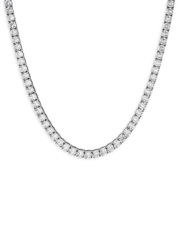 Anthony Jacobs Stainless Steel & Simulated Diamond Tennis Necklace 1