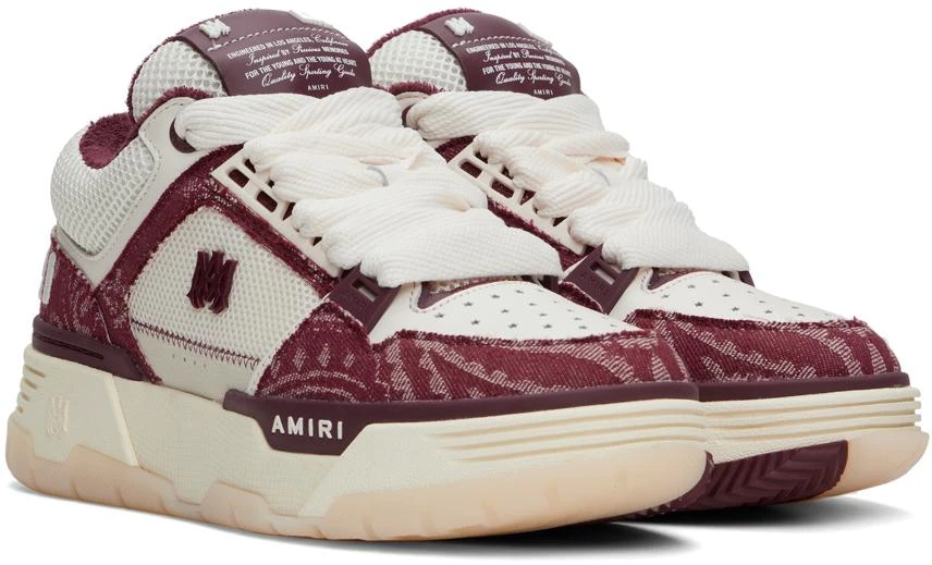 AMIRI Burgundy & Off-White Bandana Denim MA-1 Sneakers 4