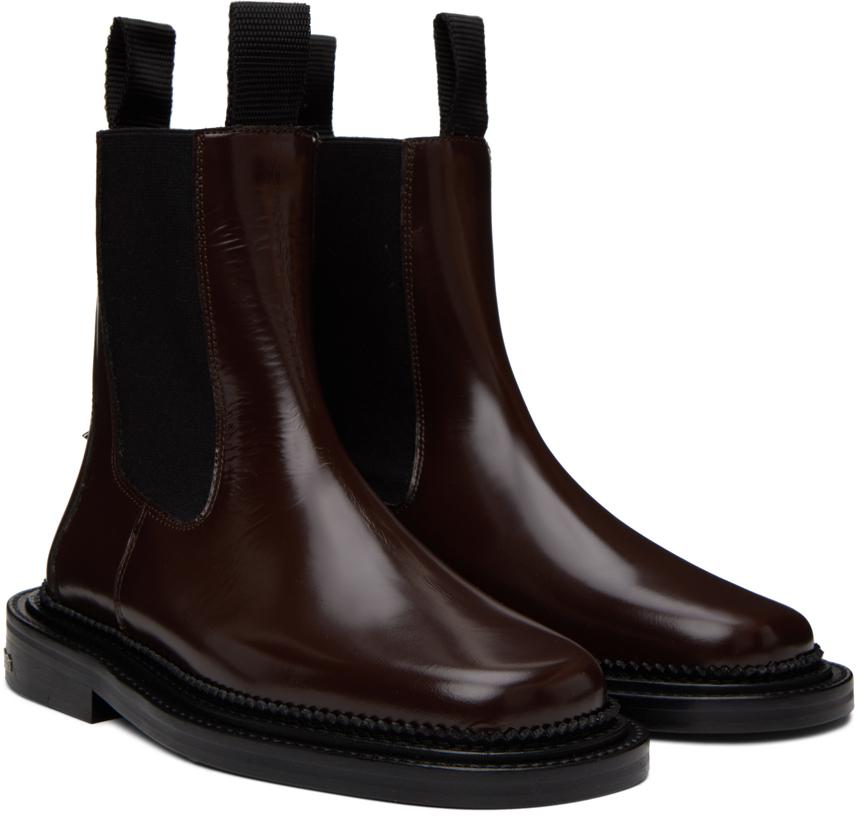 【関税込み】Toga Pulla SSENSE限定 ブラウン ブーツ Toga Pulla SSENSE Exclusive Brown Boots - Boots - BeyondStyle