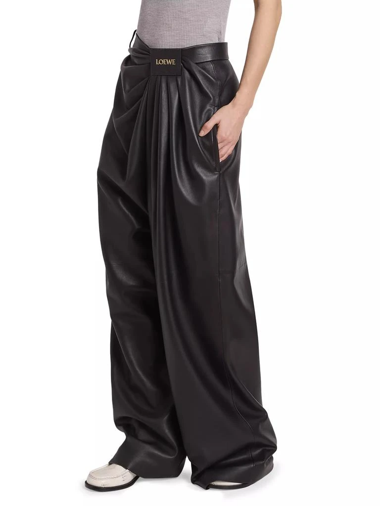 Loewe Draped Leather Trousers 4
