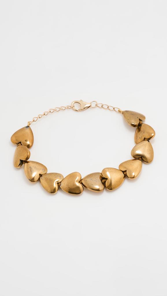 Jia Jia Hematite Golden Heart Bracelet