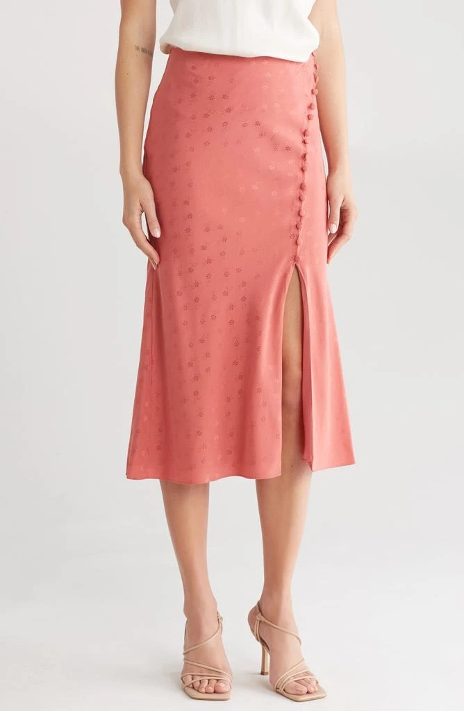 VERONICA BEARD Franconia Covered Button Midi Skirt 1