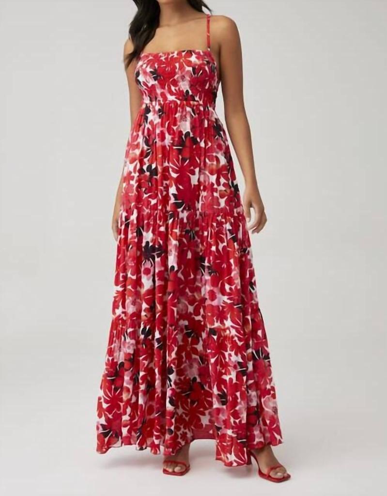 Tiare Hawaii Kailani Maxi Dress In Fiji Flowers Red