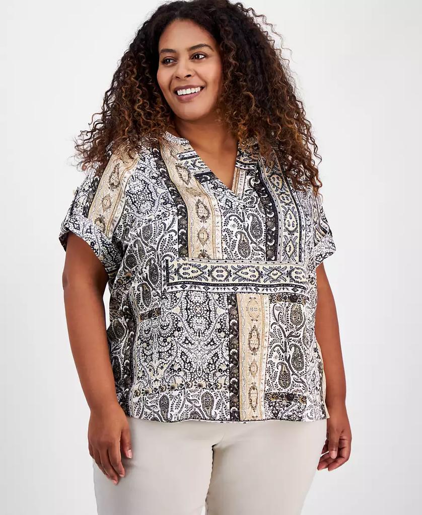 JM Collection Plus Size Paisley-Print Top, Exclusively at Macy's