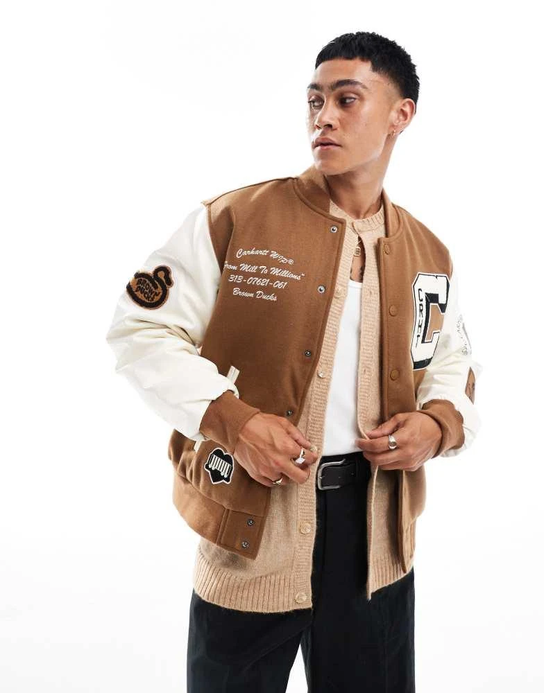 Carhartt WIP Carhartt WIP ducks bomber jacket in brown 2