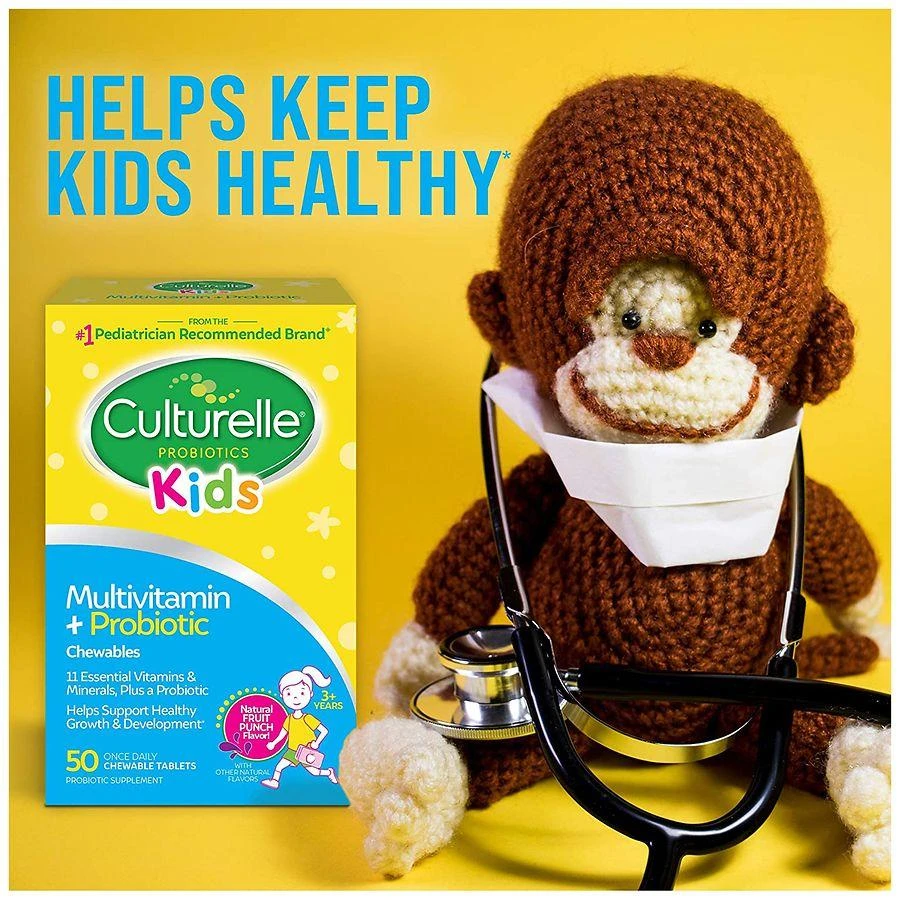 Culturelle Kids Complete Chewable Multivitamin + Probiotic, Ages 3+ Fruit Punch 9