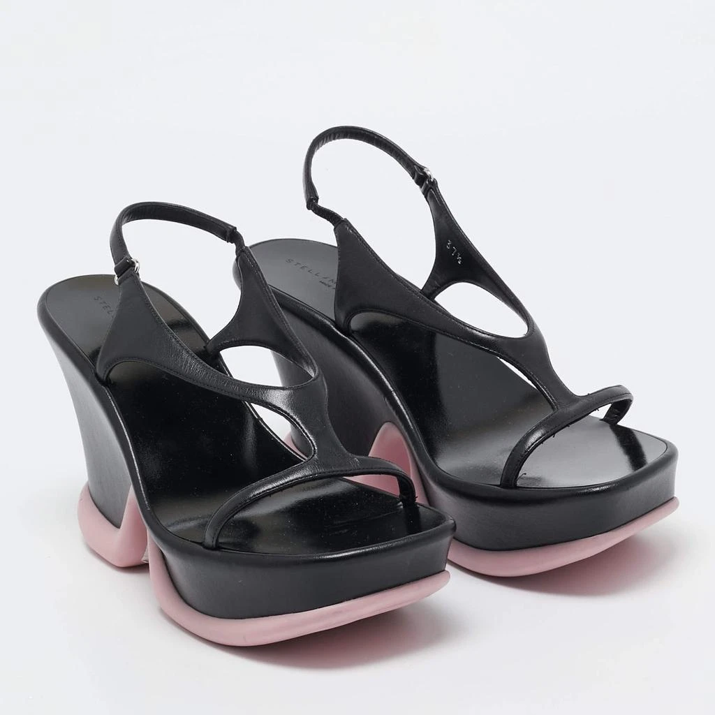 Stella McCartney Stella McCartney Black Faux Leather Shroom Slingback Sandals 37.5 4