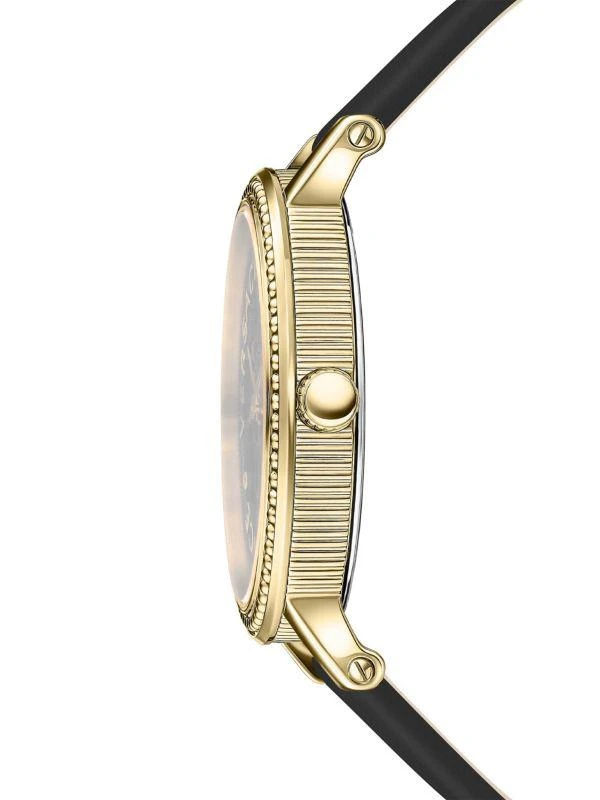 Versace Goldtone Stainless Steel 
Leather Strap Watch/37MM 3