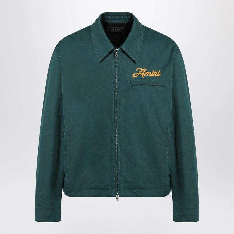 AMIRI GREEN ZIPPED JACKET WITH LOGO 1